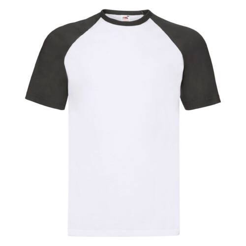 Fruit of the Loom Valueweight Short Sleeve Baseball T Valueweight Short Sleeve Baseball T – 2XL, White/Black-TH
