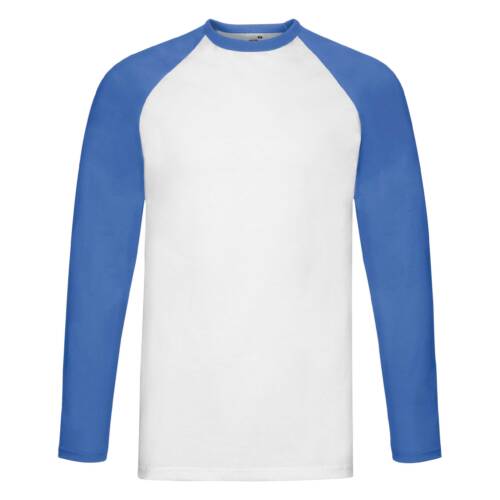 Fruit of the Loom Valueweight Long Sleeve Baseball T Valueweight Long Sleeve Baseball T – 2XL, White/Royal Blue-AW