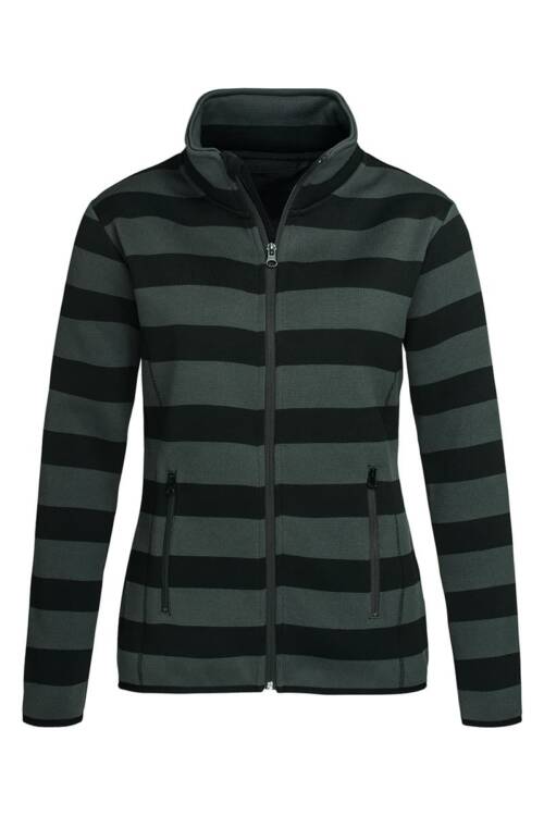 Stedman Striped Fleece Jacket Women Striped Fleece Jacket Women – L, Grey Steel-GRS