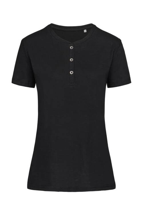 Stedman Sharon Henley T-shirt Sharon Henley T-shirt – XL, Black Opal-BLO