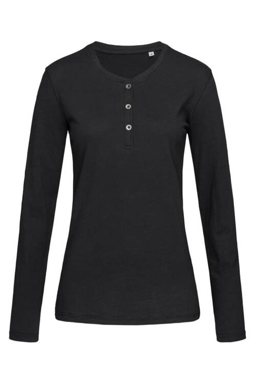 Stedman Sharon Henley Long Sleeve Sharon Henley Long Sleeve – L, Black Opal-BLO