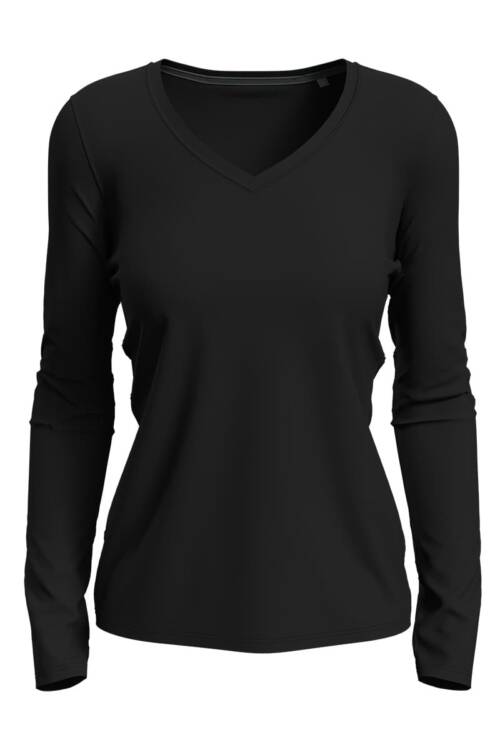 Stedman Claire V-neck Long Sleeve Claire V-neck Long Sleeve – L, Black Opal-BLO