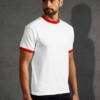 Promodoro Mens Contrast-T Mens Contrast-T – 2XL, white-red-WR