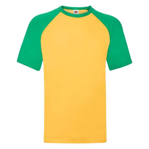 Fruit of the Loom Valueweight Short Sleeve Baseball T Valueweight Short Sleeve Baseball T – 2XL, Sunflower/Kelly Green-AM