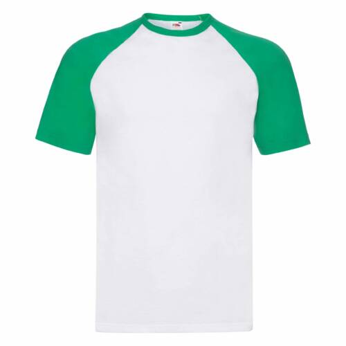 Fruit of the Loom Valueweight Short Sleeve Baseball T Valueweight Short Sleeve Baseball T – 2XL, White/Kelly Green-WK