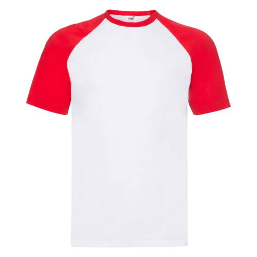 Fruit of the Loom Valueweight Short Sleeve Baseball T Valueweight Short Sleeve Baseball T – 2XL, White/Red-WM
