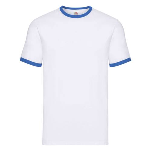 Fruit of the Loom Valueweight Ringer T Valueweight Ringer T – S, White/Royal Blue-AW
