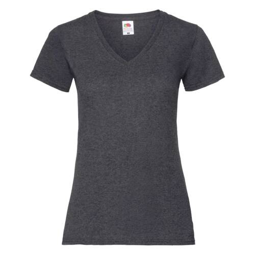 Fruit of the Loom Ladies Valueweight V-Neck T Ladies Valueweight V-Neck T – 2XL, Dark Heather Grey-HD