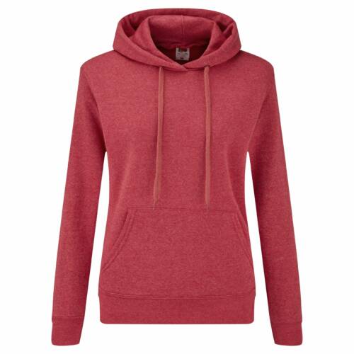 Fruit of the Loom Ladies Classic Hooded Sweat Ladies Classic Hooded Sweat – XS, Heather Red-VH
