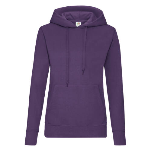 Fruit of the Loom Ladies Classic Hooded Sweat Ladies Classic Hooded Sweat – XL, Purple-PE