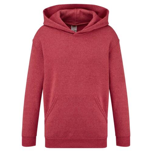 Fruit of the Loom Kids Classic Hooded Sweat Kids Classic Hooded Sweat – 116, Heather Red-VH