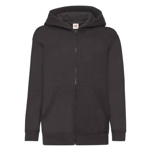 Fruit of the Loom Kids Classic Hooded Sweat Jacket Kids Classic Hooded Sweat Jacket – 164, Black-36