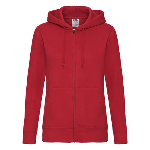 Fruit of the Loom Ladies Premium Hooded Sweat Jacket Ladies Premium Hooded Sweat Jacket – M, Red-40