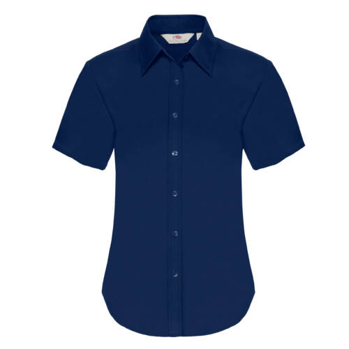 Fruit of the Loom Ladies Short Sleeve Oxford Shirt Ladies Short Sleeve Oxford Shirt – 2XL, Navy-32