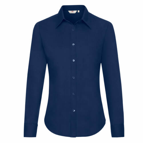 Fruit of the Loom Ladies Long Sleeve Oxford Shirt Ladies Long Sleeve Oxford Shirt – M, Navy-32