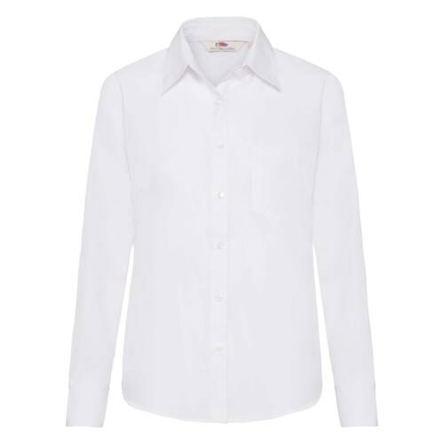 Fruit of the Loom Ladies Long Sleeve Poplin Shirt Ladies Long Sleeve Poplin Shirt – 2XL, White-30