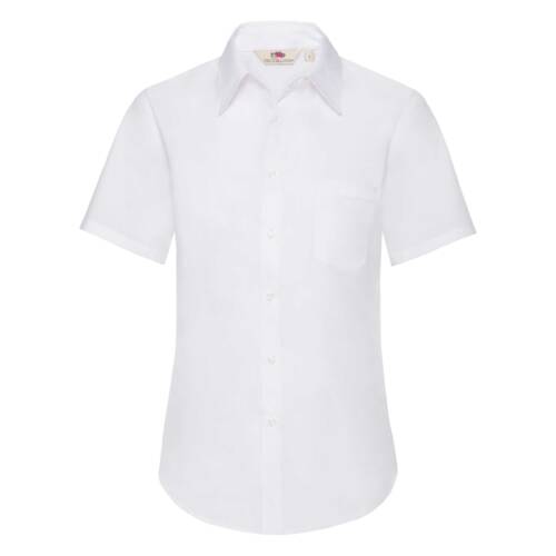 Fruit of the Loom Ladies Short Sleeve Poplin Shirt Ladies Short Sleeve Poplin Shirt – L, White-30