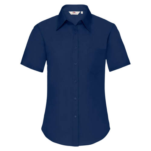 Fruit of the Loom Ladies Short Sleeve Poplin Shirt Ladies Short Sleeve Poplin Shirt – L, Navy-32