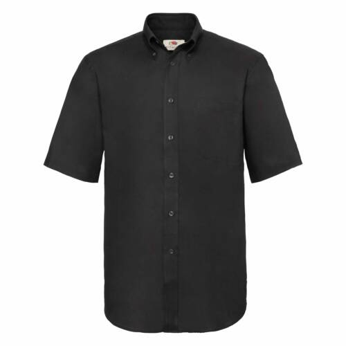 Fruit of the Loom Short Sleeve Oxford Shirt Short Sleeve Oxford Shirt – XL, Black-36