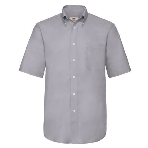 Fruit of the Loom Short Sleeve Oxford Shirt Short Sleeve Oxford Shirt – L, Oxford Grey-OC