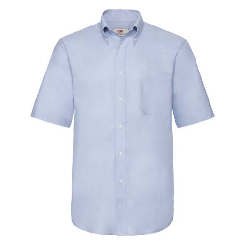 Fruit of the Loom Short Sleeve Oxford Shirt Short Sleeve Oxford Shirt – S, Oxford Blue-OD