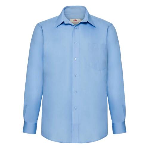 Fruit of the Loom Short Sleeve Poplin Shirt Short Sleeve Poplin Shirt – 2XL, Mid Blue-MU