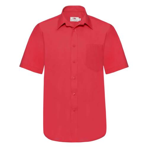 Fruit of the Loom Long Sleeve Poplin Shirt Long Sleeve Poplin Shirt – 2XL, Red-40
