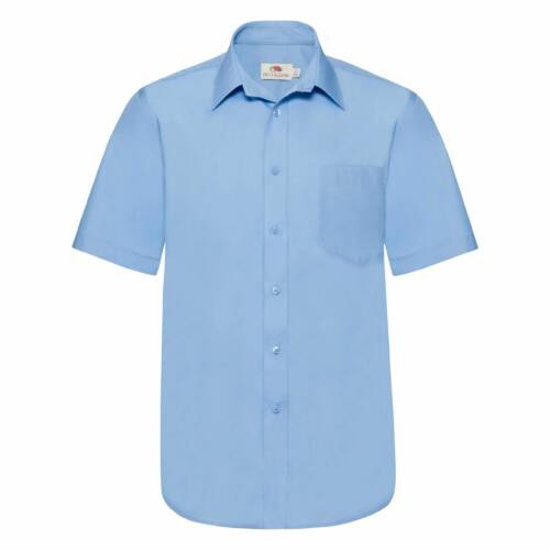 Fruit of the Loom Long Sleeve Poplin Shirt Long Sleeve Poplin Shirt – 2XL, Mid Blue-MU