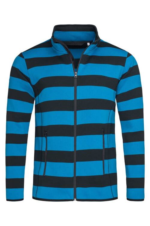 Stedman Striped Fleece Jacket Striped Fleece Jacket – 2XL, Brilliant Blue-BBL