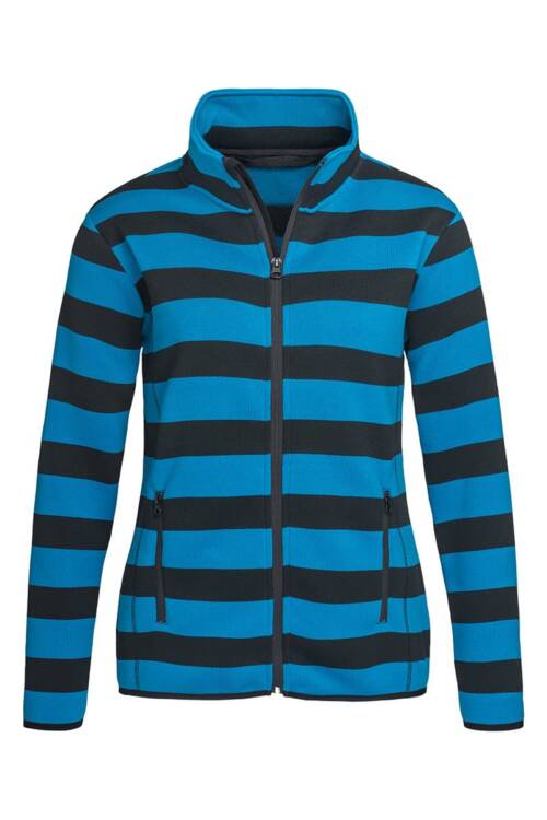 Stedman Striped Fleece Jacket Women Striped Fleece Jacket Women – L, Brilliant Blue-BBL