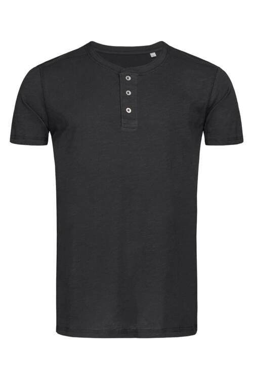 Stedman Shawn Henley T-shirt Shawn Henley T-shirt – 2XL, Black Opal-BLO