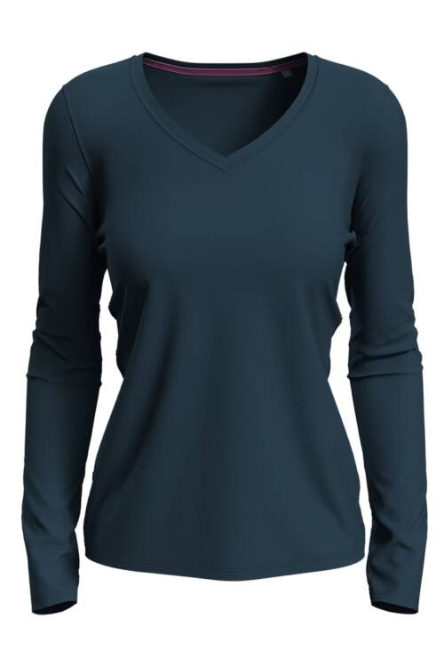 Stedman Claire V-neck Long Sleeve Claire V-neck Long Sleeve – L, Marina Blue-MAB