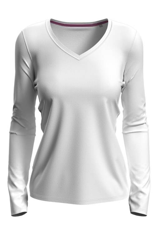 Stedman Claire V-neck Long Sleeve Claire V-neck Long Sleeve – L, White-WHI