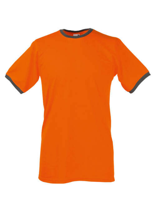 Fruit of the Loom Valueweight Ringer T Valueweight Ringer T – S, orange/graphit-OF