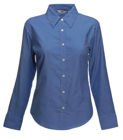 Fruit of the Loom Ladies Long Sleeve Oxford Shirt Ladies Long Sleeve Oxford Shirt – XS, atlantikblau-RC