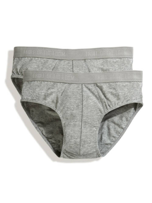 Fruit of the Loom Classic Sport Brief 2er Pack Classic Sport Brief 2er Pack – 2XL, Light Grey Marl-L2