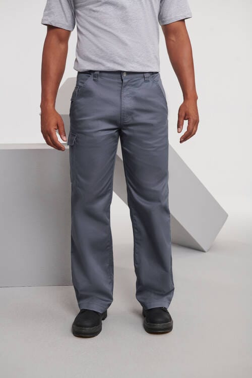 RUSSELL Workwear Polycotton Twill Trousers Workwear Polycotton Twill Trousers – 28/32, Convoy Grey-CG