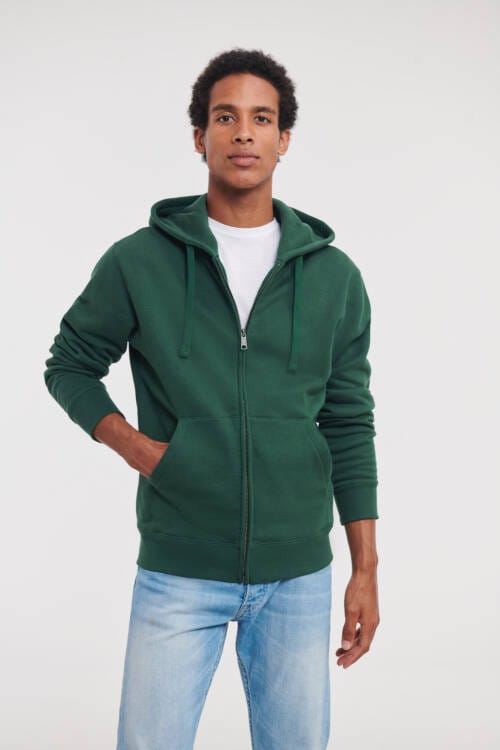 RUSSELL Mens Authentic Zipped Hood Jacket Mens Authentic Zipped Hood Jacket – 2XL, Bottle Green-38