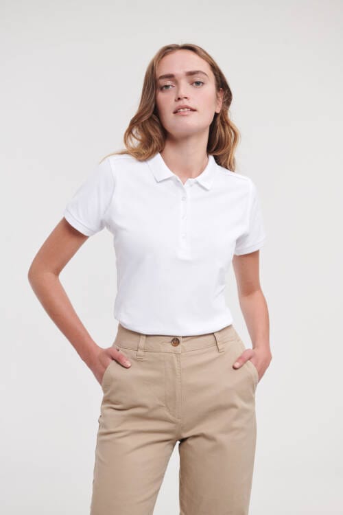 RUSSELL Ladies Fitted Stretch Polo