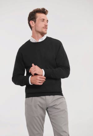 RUSSELL Mens Crew Neck Knitted Pullover