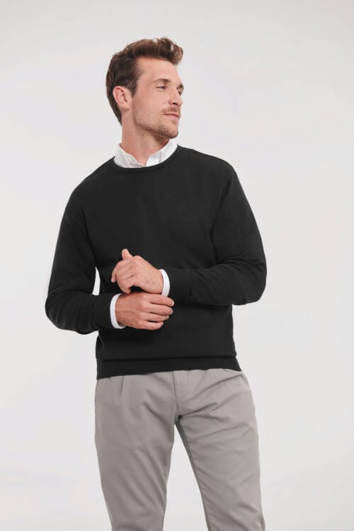 RUSSELL Mens Crew Neck Knitted Pullover