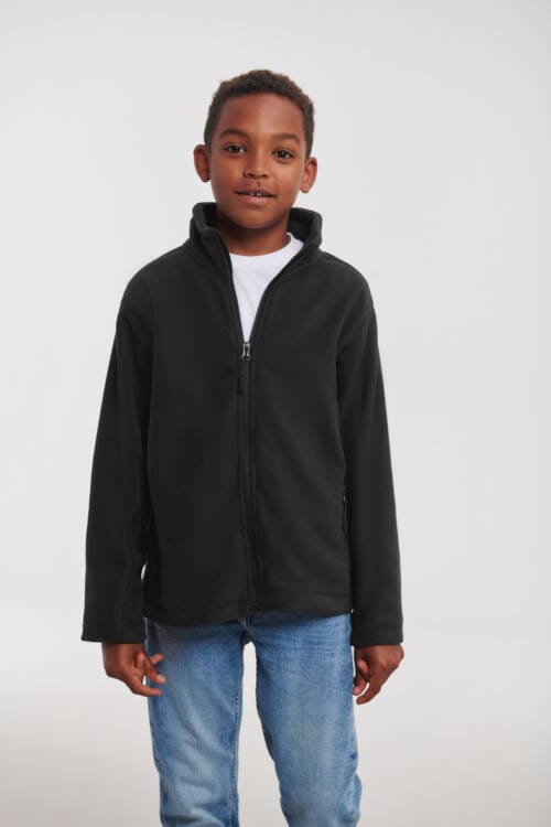 RUSSELL Childrens Full Zip Outdoor Fleece Childrens Full Zip Outdoor Fleece – 104, Black-36