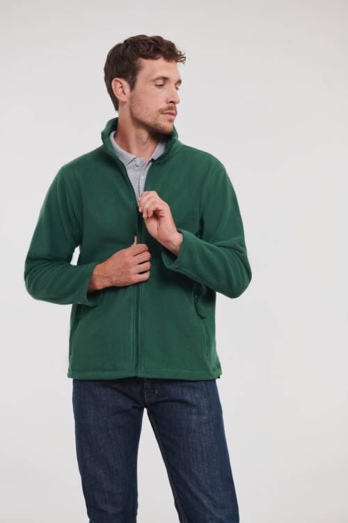 RUSSELL Mens Full Zip Outdoor Fleece Mens Full Zip Outdoor Fleece – 2XL, Bottle Green-38