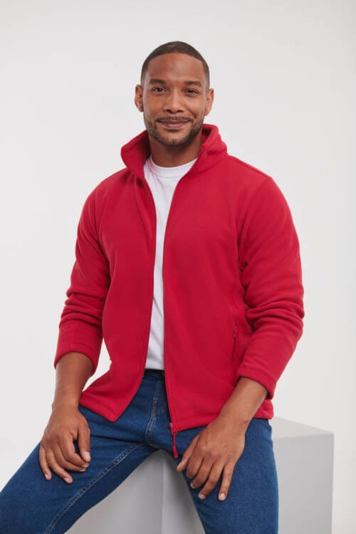RUSSELL Mens Full Zip Outdoor Fleece Mens Full Zip Outdoor Fleece – 2XL, Classic Red-CR