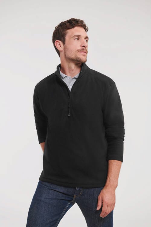 RUSSELL Mens Quarter Zip Microfleece