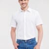 RUSSELL Mens Short Sleeve Tailored Polycotton Poplin Shirt