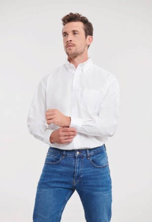 RUSSELL Mens Long Sleeve Classic Oxford Shirt