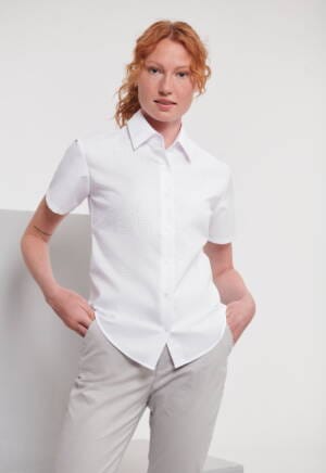 RUSSELL Ladies Short Sleeve Tailored Oxford Shirt