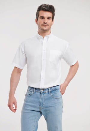 RUSSELL Mens Short Sleeve Classic Oxford Shirt