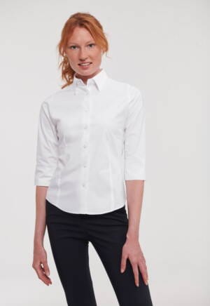 RUSSELL Ladies 3/4 Sleeve Fitted Stretch Shirt